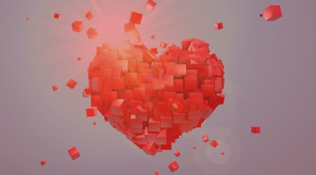 Imagen de una explosión de corazones, que representa el concepto de 'love bombing', como sobreabundancia de atención y afecto en una relación inicial